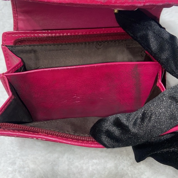 REHAB - Vintage Coach Monogram Compact Snap and Zip wallet Pink and Brown - Picture 6 of 9